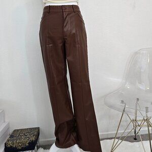 Zara Faux Leather Pants with Slit